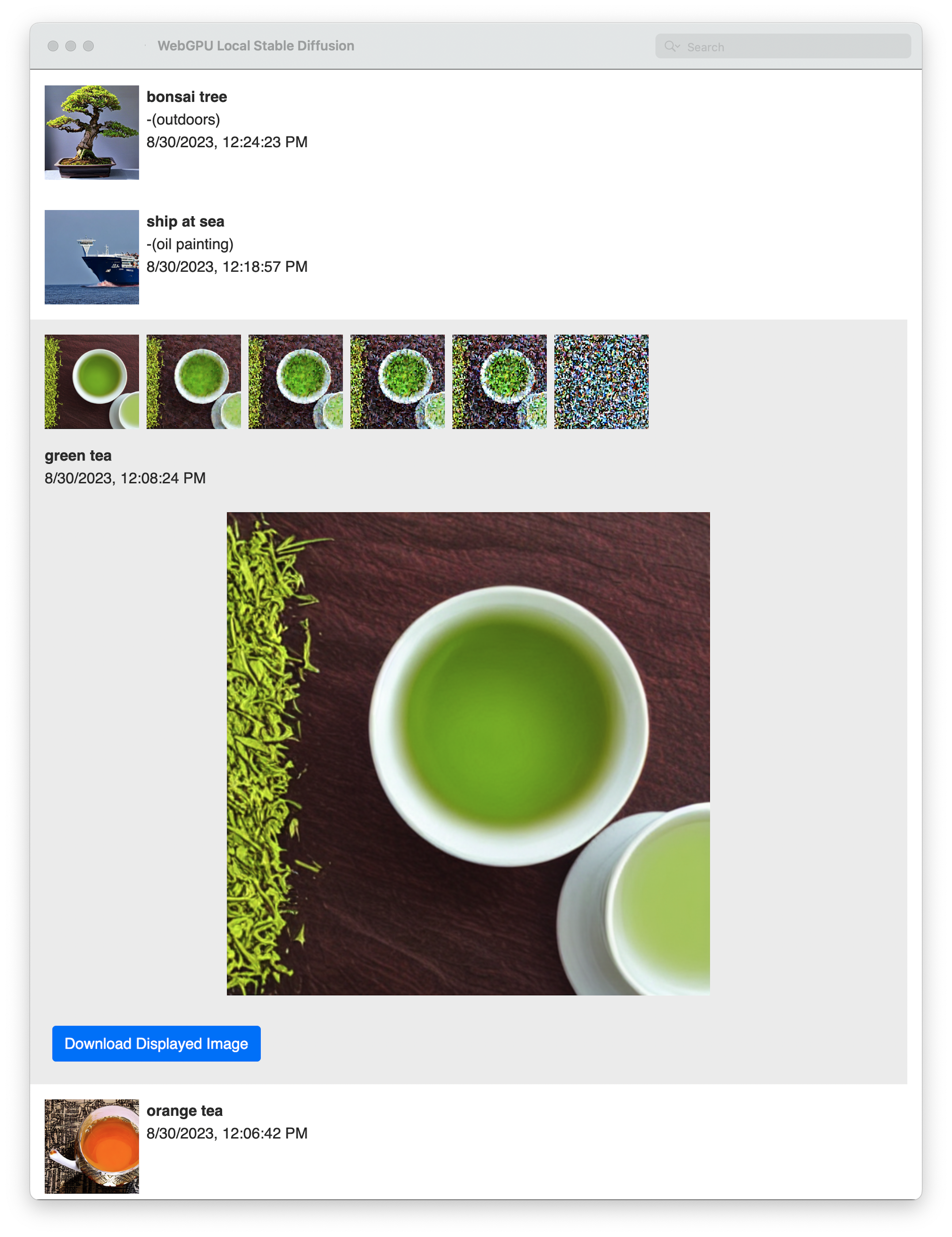 Generative AI screenshot